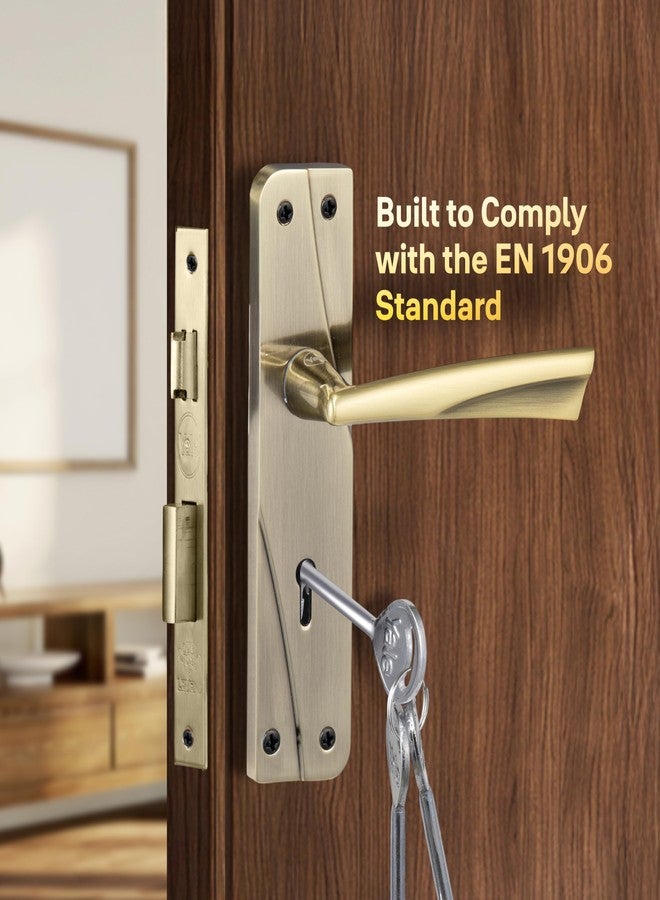 ييل قفل باب نقر من نوع Yale YECM-432-6L-AB مناسب لغرف النوم/المنازل/المكاتب/الفنادق، مناسب للأبواب ذات الفتحة اليسرى/اليمنى | طقم مقبض مع لوحة - ستة أذرع، 3 مفاتيح وجسم القفل (نحاس عتيق) - Image 2